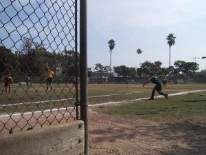 The larger sensor made it easier to catch action. Click on the pic to make it bigger and note how the ball stays in focus.